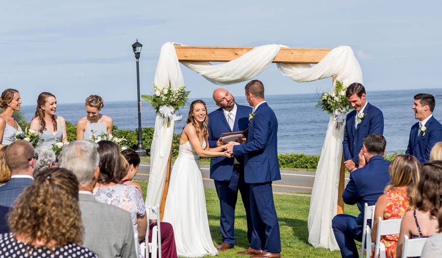Beachside wedding in York, Maine